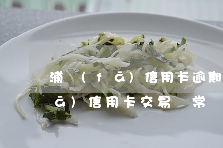 浦發(fā)信用卡逾期交易失敗(浦發(fā)信用卡 交易異常)