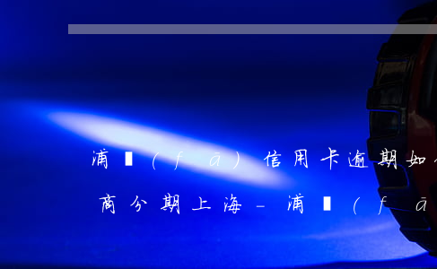 浦發(fā)信用卡逾期如何協(xié)商分期上海-浦發(fā)信用卡逾期如何協(xié)商分期上海銀行