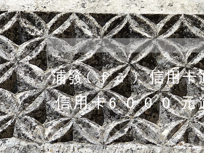 浦發(fā)信用卡逾期最新(浦發(fā)信用卡6000元逾期兩年)