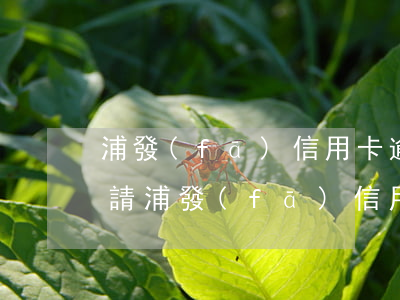 浦發(fā)信用卡逾期要起訴(有逾期能申請浦發(fā)信用卡)