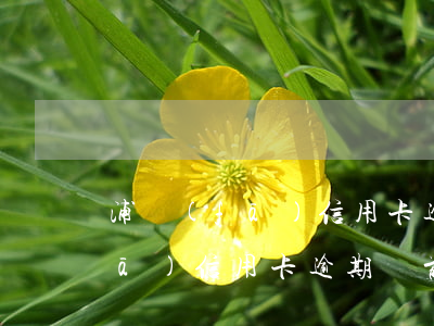浦發(fā)信用卡逾期訴前調查(浦發(fā)信用卡逾期訴前調查)