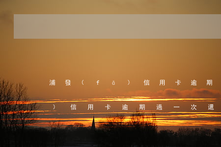 浦發(fā)信用卡逾期過一次(浦發(fā)信用卡逾期過一次還有寬限期嗎)