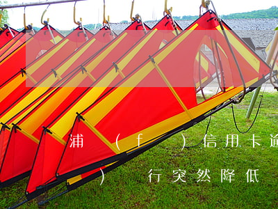 浦發(fā)信用卡逾期額度降低(浦發(fā)銀行突然降低額度)