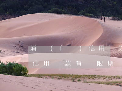 浦發(fā)信用貸款還不起(浦發(fā)信用貸款有寬限期嗎)