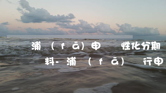 浦發(fā)申請個性化分期還款需要什么資料-浦發(fā)銀行申請個性化分期