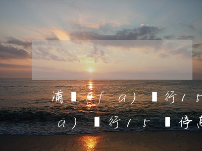 浦發(fā)銀行15萬停息掛賬(浦發(fā)銀行15萬停息掛賬)