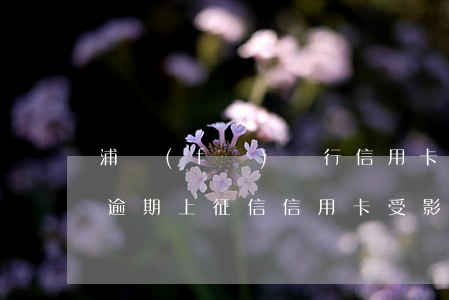 浦發(fā)銀行信用卡逾期征信有影響嗎(逾期上征信信用卡受影響)