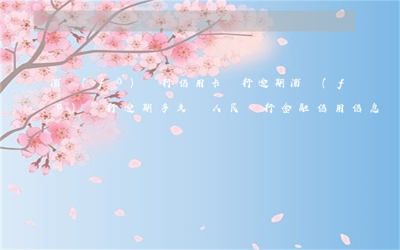 浦發(fā)銀行信用卡銀行逾期(浦發(fā)銀行逾期多久報人民銀行金融信用信息)