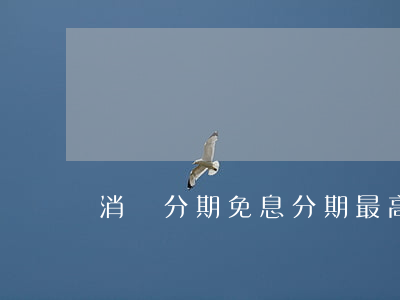 消費分期免息分期最高