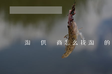 淘寶供貨商怎么找(淘寶的供貨商怎么找)