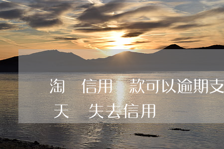 淘寶信用貸款可以逾期(支付寶網商貸逾期一天會失去信用嗎?)