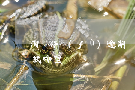淘寶修復(fù)逾期還款記錄 淘寶逾期還款哪里