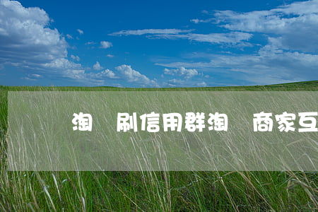 淘寶刷信用群(淘寶商家互刷群)