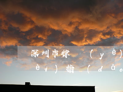 深圳市律師業(yè)務(wù)收費(fèi)指導(dǎo)標(biāo)準(zhǔn)