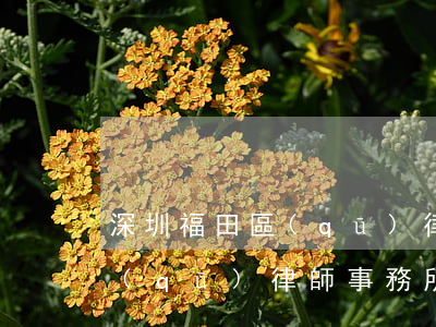 深圳福田區(qū)律師事務所(深圳福田區(qū)律師事務所公司法人)
