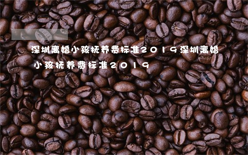 深圳离婚小孩抚养费标准2019(深圳离婚小孩抚养费标准2019)