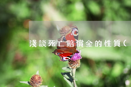 淺談死亡賠償金的性質(zhì)