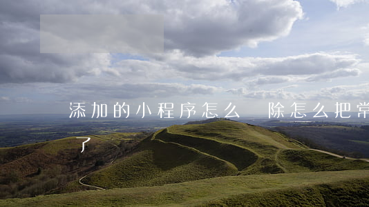 添加的小程序怎么刪除(怎么把常用小程序刪了)