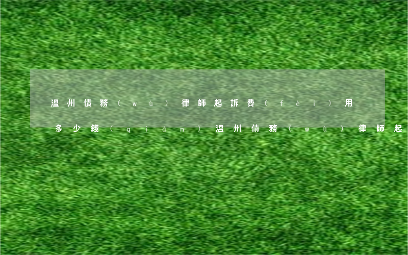 溫州債務(wù)律師起訴費(fèi)用多少錢(qián)（溫州債務(wù)律師起訴費(fèi)用）
