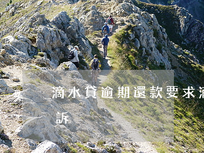 滴水貸逾期還款要求(滴水貸逾期了告知要起訴)