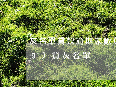 灰名單貸款逾期家數(shù)(網(wǎng)貸灰名單)