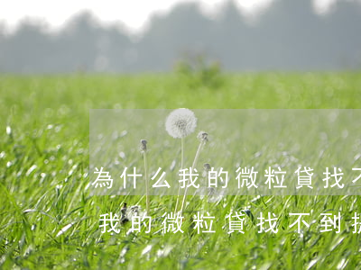 為什么我的微粒貸找不到提前還款-為什么我的微粒貸找不到提前還款了