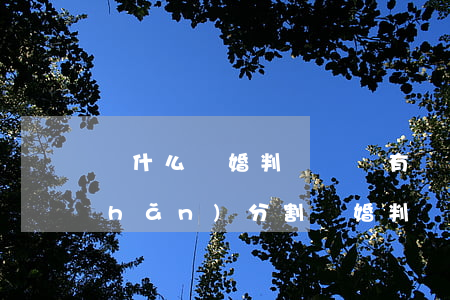 為什么離婚判決書沒有財(cái)產(chǎn)分割(離婚判決書沒有分割財(cái)產(chǎn)怎么辦)