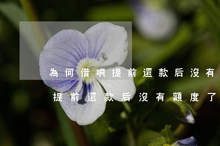 為何借唄提前還款后沒有額度了-為何借唄提前還款后沒有額度了呢