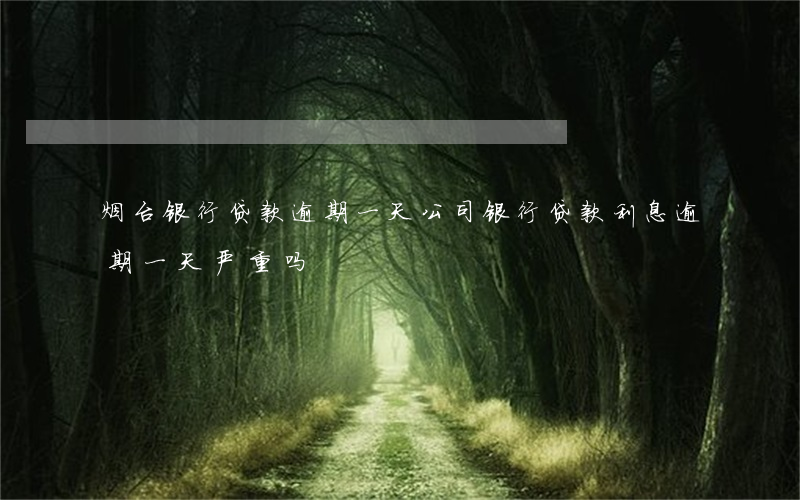 烟台银行贷款逾期一天(公司银行贷款利息逾期一天严重吗)