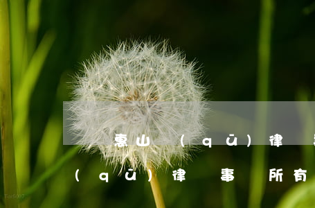 無錫惠山區(qū)律師事務所(無錫惠山區(qū)律師事務所有哪些)