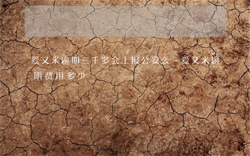 爱又米逾期三千多会上报公安么-爱又米逾期费用多少