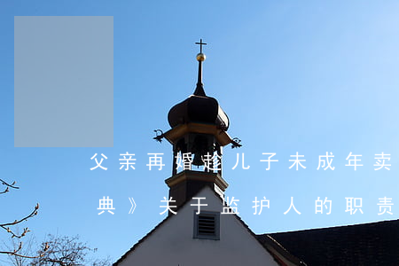 父亲再婚趁儿子未成年卖房独吞房款，《民法典》关于监护人的职责与履行