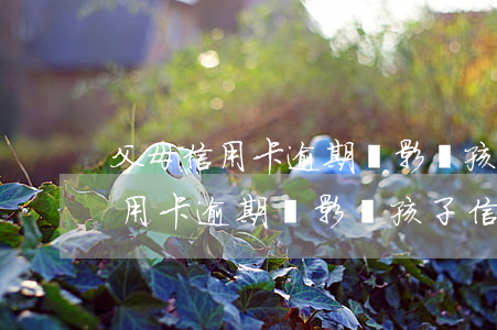 父母信用卡逾期會影響孩子信譽嗎-父母信用卡逾期會影響孩子信譽嗎知乎