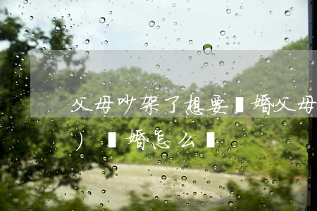 父母吵架了想要離婚(父母吵架說(shuō)離婚怎么辦)