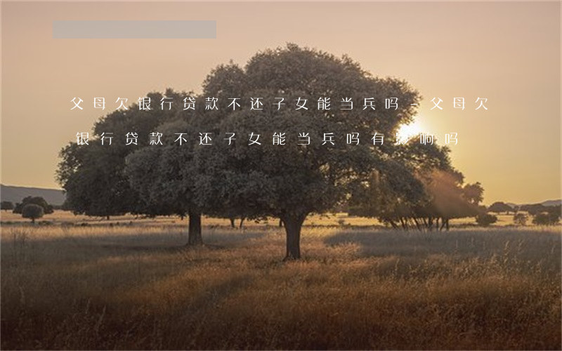 父母欠银行贷款不还子女能当兵吗-父母欠银行贷款不还子女能当兵吗有影响吗