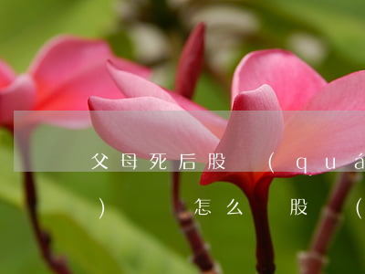 父母死后股權(quán)繼承協(xié)議書怎么寫(股權(quán)繼承協(xié)議書范本)