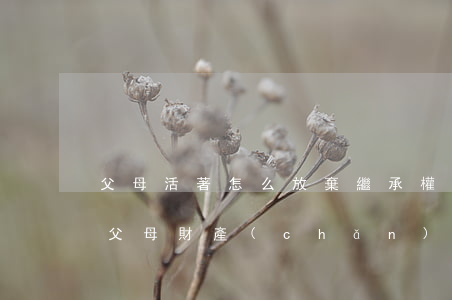 父母活著怎么放棄繼承權(quán)(放棄父母財產(chǎn)繼承權(quán)要去法院嗎)