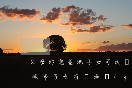父母的宅基地子女可以繼承嗎(父母的宅基地城市子女有繼承權(quán)嗎)