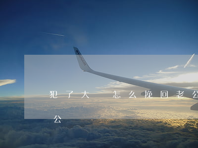 犯了大錯怎么挽回老公(自己錯了怎么挽回老公)