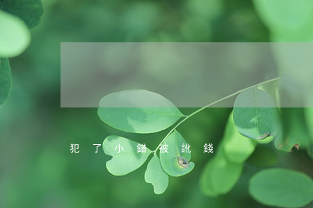 犯了小錯被訛錢
