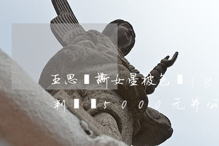 王思聰撕女星被包養(yǎng)案一審宣判 賠償5000元并公開道歉，然后呢？