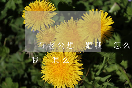 現在老公想離婚我該怎么辦(老公想跟我離婚我該怎么辦)