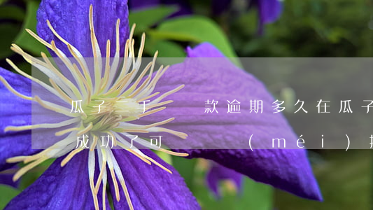 瓜子二手車貸款逾期多久(在瓜子二手車貸款成功了可車還沒(méi)提想取消)