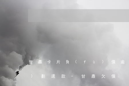 甘肅卡片負(fù)債逾期如何規(guī)劃還款-甘肅欠債