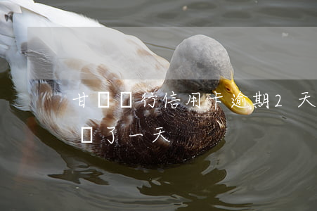 甘肅銀行信用卡逾期2天(甘肅銀行信用卡遲還了一天)