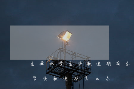 生源地学生贷款逾期(国家开发银行生源地助学贷款逾期怎么办)