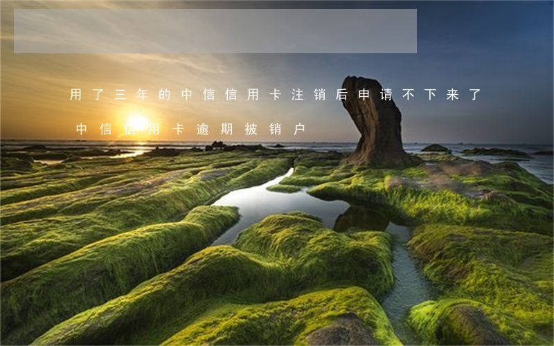 用了三年的中信信用卡注销后申请不下来了（中信信用卡逾期被销户）