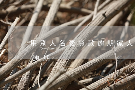 用別人名義貸款逾期(家人用自己的名義貸款逾期)