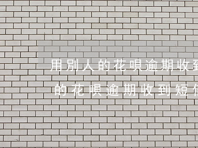 用別人的花唄逾期收到短信被起訴-用別人的花唄逾期收到短信被起訴怎么辦