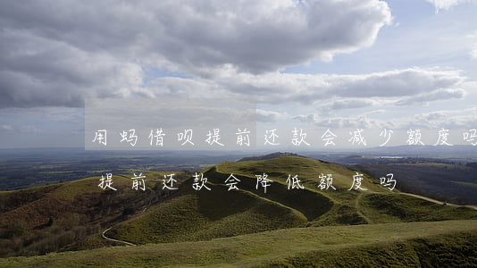 用蚂借呗提前还款会减少额度吗-蚂蚁借呗提前还款会降低额度吗